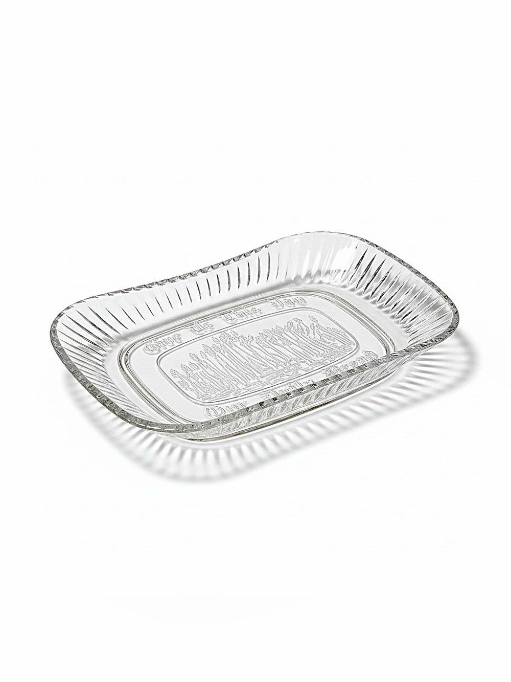 Vintage Shannon Crystal Bread Tray Give Us This Day Our Daily Bread Platter